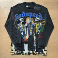 Spring New Rock Street Fashion Vintage Washed Distressed Graphic Print Oversized Tee