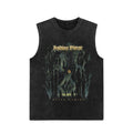 Euro-American Dark Hip Hop Vintage Wash Cotton Sleeveless Loose Sports Vest For Men