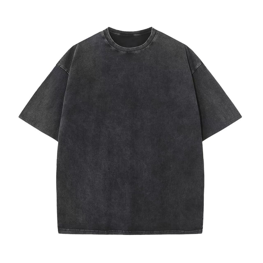 Vintage Washed 230g Heavy Pure Cotton Cross-Border T-Shirt