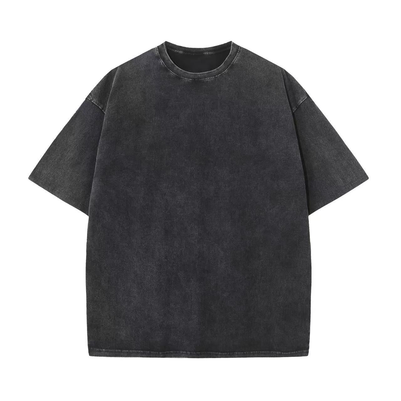 Vintage Washed 230g Heavy Pure Cotton Cross-Border T-Shirt