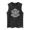 Euro-American Dark Hip Hop Vintage Wash Cotton Sleeveless Loose Sports Vest For Men