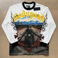 Spring New Rock Street Fashion Vintage Washed Distressed Graphic Print Oversized Tee