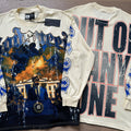 Spring New Rock Street Fashion Vintage Washed Distressed Graphic Print Oversized Tee