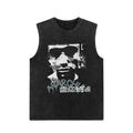 Euro-American Dark Hip Hop Vintage Wash Cotton Sleeveless Loose Sports Vest For Men