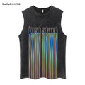 Euro-American Dark Hip Hop Vintage Wash Cotton Sleeveless Loose Sports Vest For Men