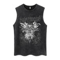 Euro-American Dark Hip Hop Vintage Wash Cotton Sleeveless Loose Sports Vest For Men