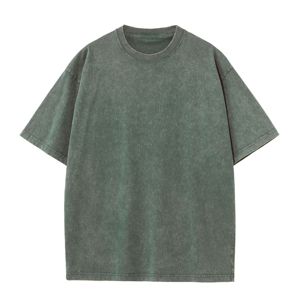 Vintage Washed 230g Heavy Pure Cotton Cross-Border T-Shirt