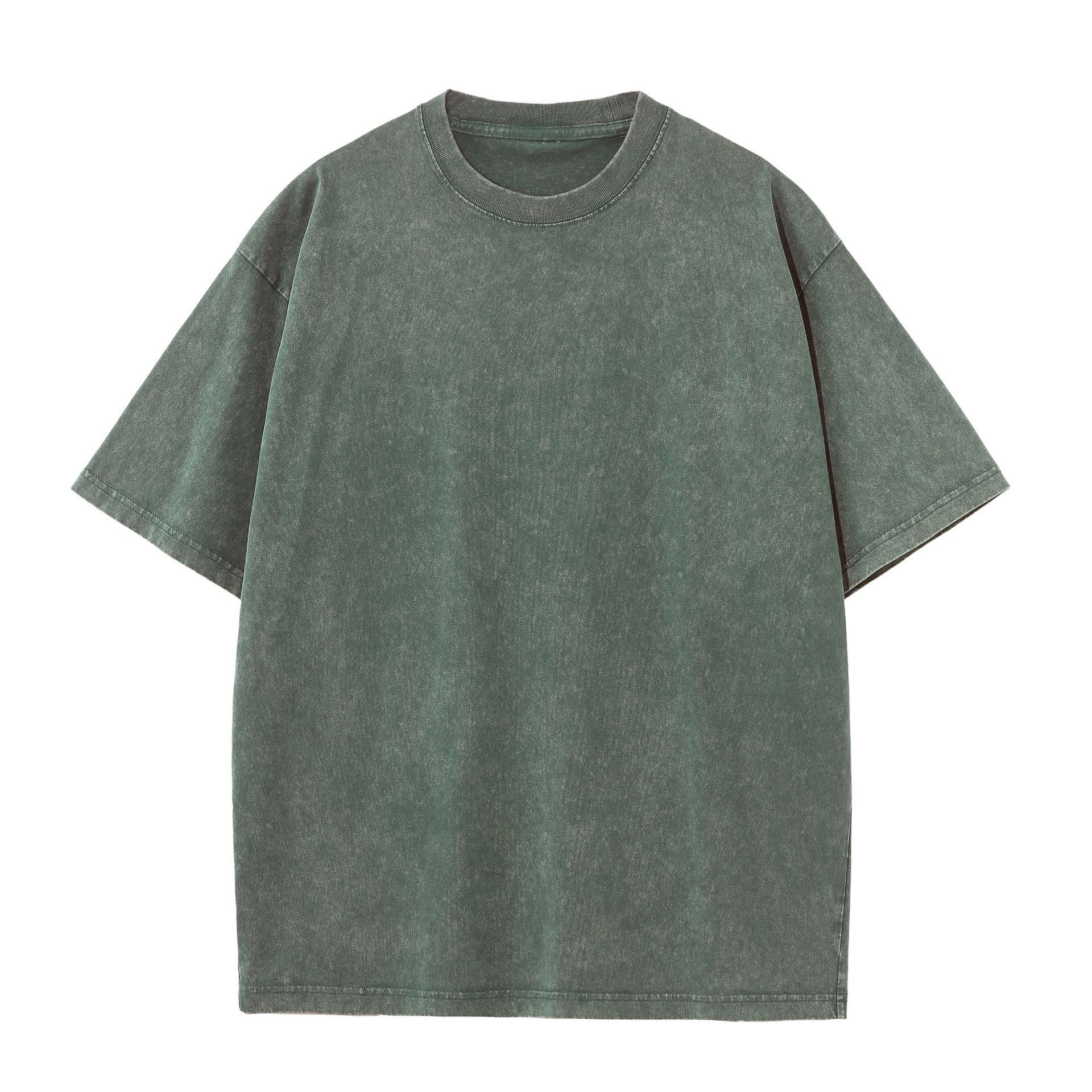Vintage Washed 230g Heavy Pure Cotton Cross-Border T-Shirt