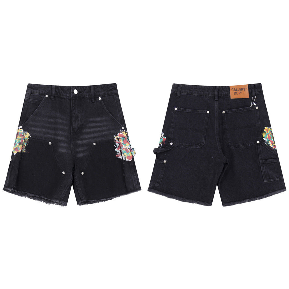 Gallery Dept New Splash Print Ripped Jeans Trendy High Street Casual