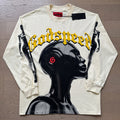 Spring New Rock Street Fashion Vintage Washed Distressed Graphic Print Oversized Tee