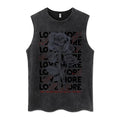 Euro-American Dark Hip Hop Vintage Wash Cotton Sleeveless Loose Sports Vest For Men