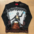 Spring New Rock Street Fashion Vintage Washed Distressed Graphic Print Oversized Tee