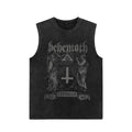 Euro-American Dark Hip Hop Vintage Wash Cotton Sleeveless Loose Sports Vest For Men