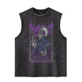 Euro-American Dark Hip Hop Vintage Wash Cotton Sleeveless Loose Sports Vest For Men
