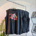 American Style Sleeveless T-Shirt Pure Cotton Summer Sports Men's