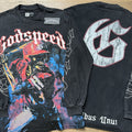 Spring New Rock Street Fashion Vintage Washed Distressed Graphic Print Oversized Tee