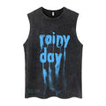 Euro-American Dark Hip Hop Vintage Wash Cotton Sleeveless Loose Sports Vest For Men