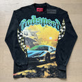 Spring New Rock Street Fashion Vintage Washed Distressed Graphic Print Oversized Tee