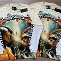 Spring New Rock Street Fashion Vintage Washed Distressed Graphic Print Oversized Tee