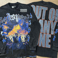 Spring New Rock Street Fashion Vintage Washed Distressed Graphic Print Oversized Tee
