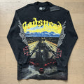 Spring New Rock Street Fashion Vintage Washed Distressed Graphic Print Oversized Tee