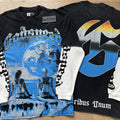 Spring New Rock Street Fashion Vintage Washed Distressed Graphic Print Oversized Tee