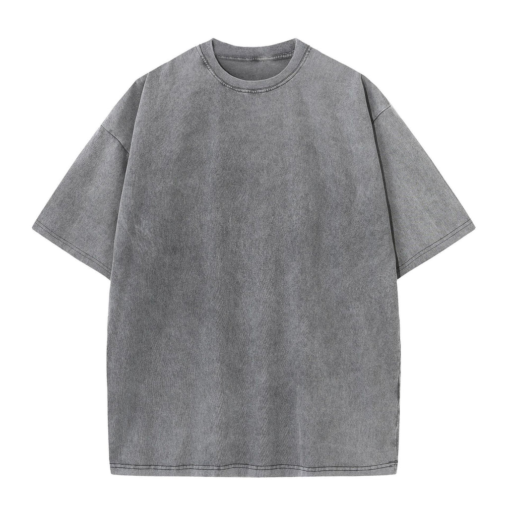Vintage Washed 230g Heavy Pure Cotton Cross-Border T-Shirt