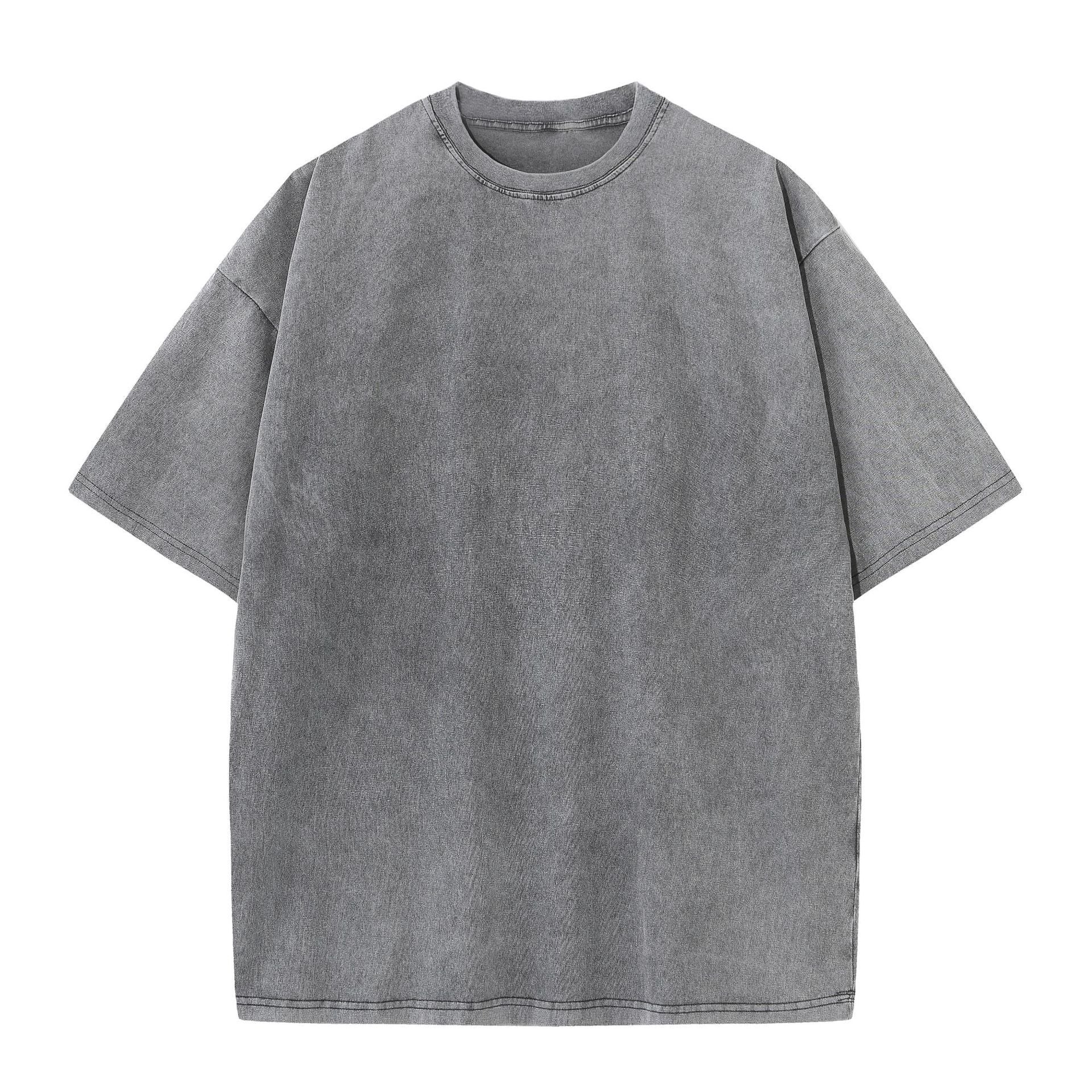 Vintage Washed 230g Heavy Pure Cotton Cross-Border T-Shirt