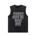 Euro-American Dark Hip Hop Vintage Wash Cotton Sleeveless Loose Sports Vest For Men