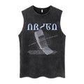 Euro-American Dark Hip Hop Vintage Wash Cotton Sleeveless Loose Sports Vest For Men