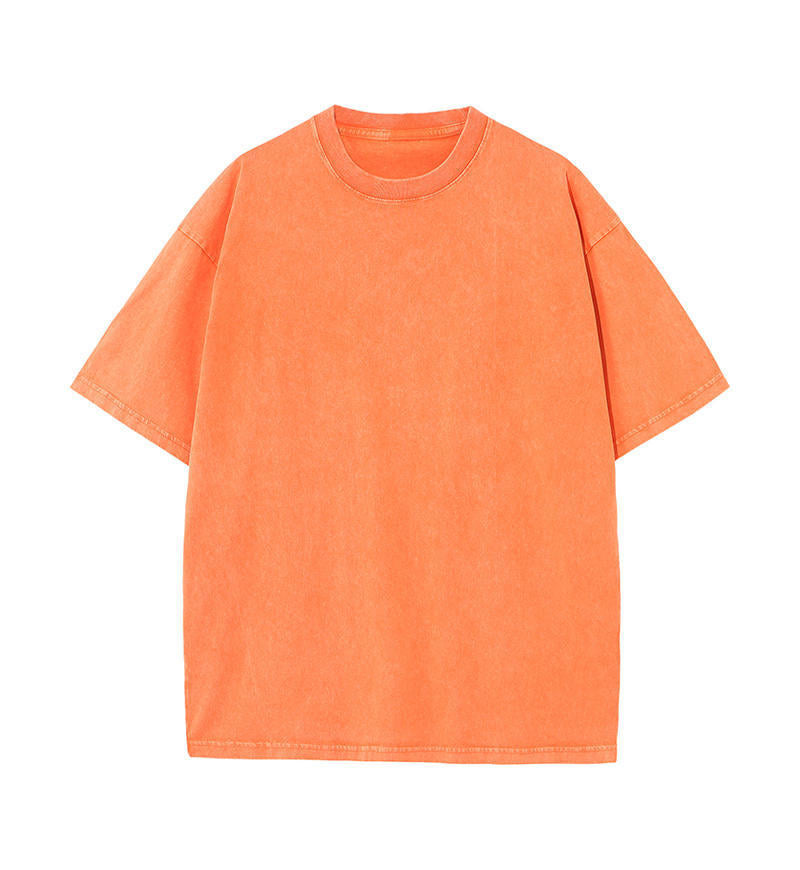 Vintage Washed 230g Heavy Pure Cotton Cross-Border T-Shirt
