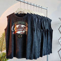 American Style Sleeveless T-Shirt Pure Cotton Summer Sports Men's