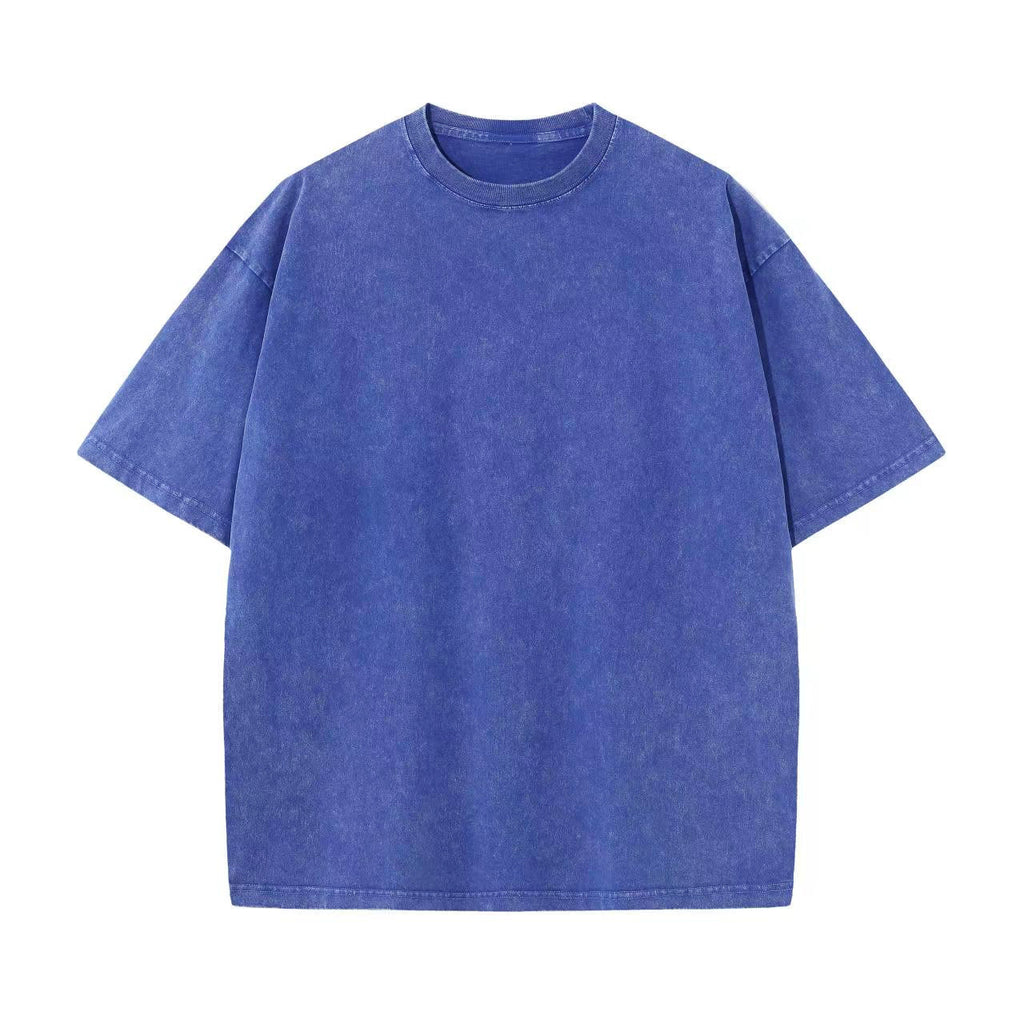 Vintage Washed 230g Heavy Pure Cotton Cross-Border T-Shirt