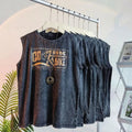 American Style Sleeveless T-Shirt Pure Cotton Summer Sports Men's