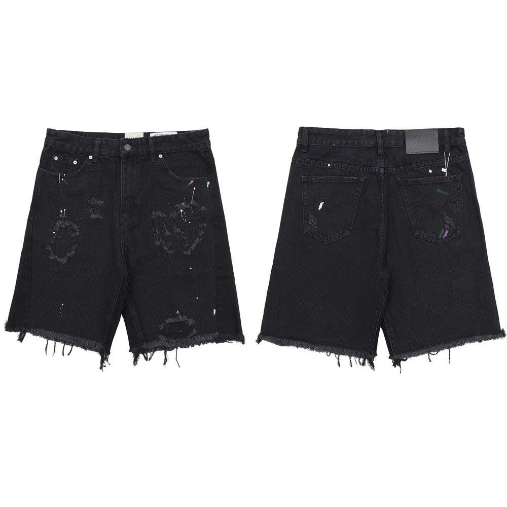 Gallery Dept New Splash Print Ripped Jeans Trendy High Street Casual