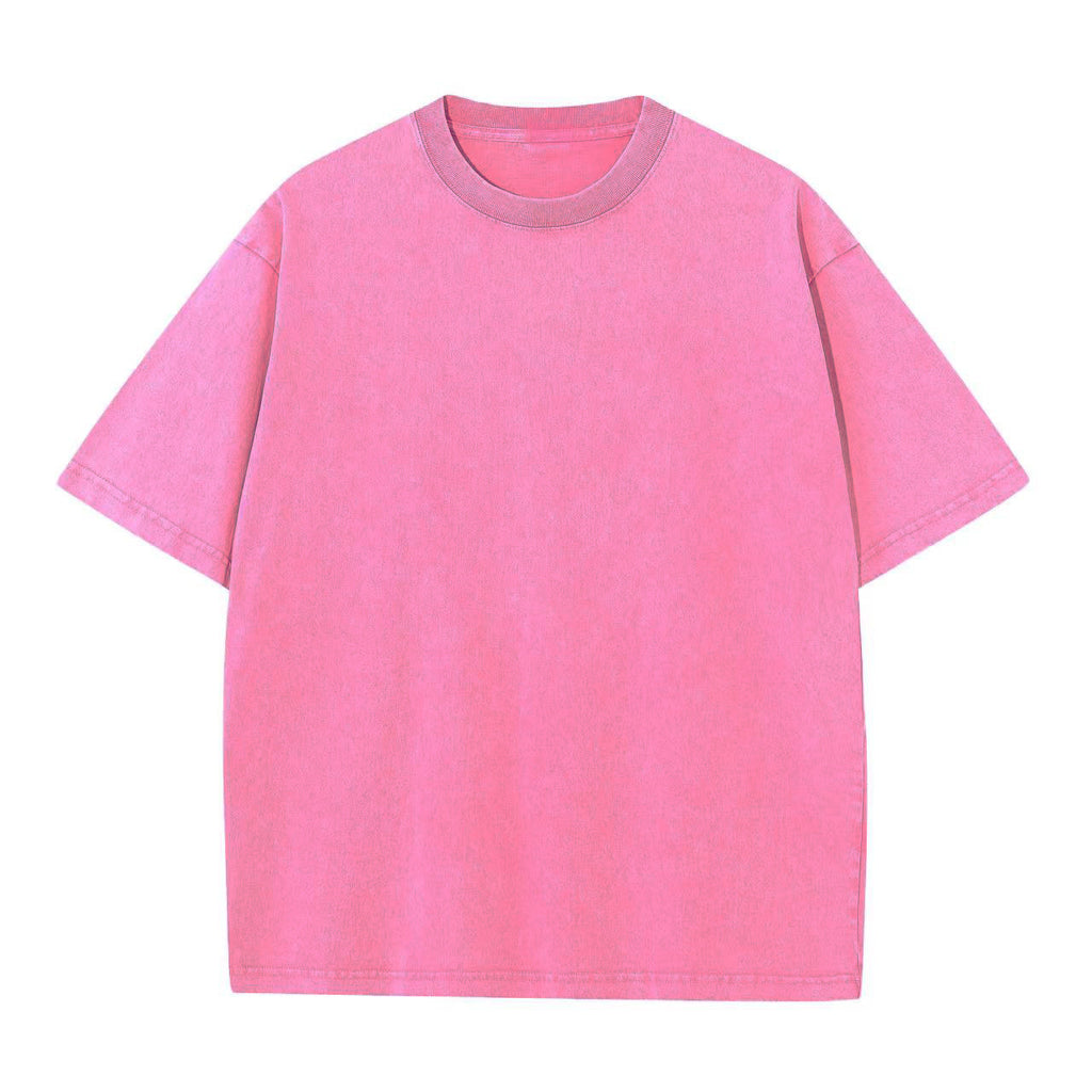 Vintage Washed 230g Heavy Pure Cotton Cross-Border T-Shirt