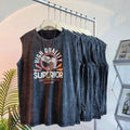 American Style Sleeveless T-Shirt Pure Cotton Summer Sports Men's