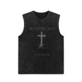 Euro-American Dark Hip Hop Vintage Wash Cotton Sleeveless Loose Sports Vest For Men