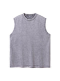 230g cotton heavy weight distressed sleeveless T-shirt men's and women's