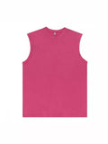 230g cotton heavy weight distressed sleeveless T-shirt men's and women's